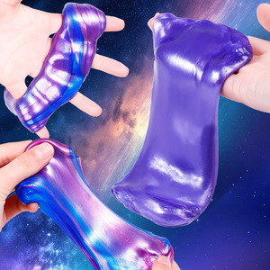 CHENXI Ensemble de slime fluide scintillant à faible teneur en borax, couleur macaron galaxie arc-en-ciel, personnalisable, sûr, non toxique, jouet éducatif DIY - Product Image 1