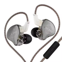 KZ EDC PRO earphone berkabel dinamis, headphone musik Bass Stereo HI-FI Antarmuka 3.5mm untuk game olahraga