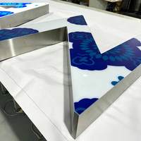 Enseigne extérieure personnalisée lumineuse frontale 3D en acier inoxydable découpé au laser, en acrylique, étanche IP65, contrôlée par application, pour bureau et bâtiment
