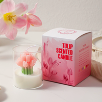 HomeFlower Lover Blumenglas-Kerzen im Glas, Atmosphärische Duftkerzen-Geschenkbox, Tulpenförmige Handkerzen in Blumenform
