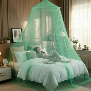 Moustiquaires rondes suspendues en forme de <span class=keywords><strong>cloche</strong></span>, pliables, blanches, 100 % polyester respirant, pour <span class=keywords><strong>lit</strong></span> ou enfant, vente en gros - Product Image 1
