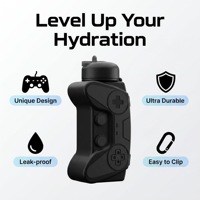 Bouteille d'eau en silicone en forme de manette de jeu, gourde pliable anti-fuite sans BPA pour enfants, idéale pour les gamers en extérieur, vente en gros