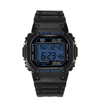Jam Tangan Sport Digital Pria Tahan Air OEM, Jam Tangan LED Sport Bahan Karet Fitur Fashion Digital