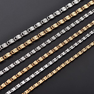Collier en acier inoxydable chic 4/5/6 mm, maillons embossés, chaîne de cou style trombone pour femmes et hommes, couleur or, collier ras du cou, bijoux en métal - Product Image 4