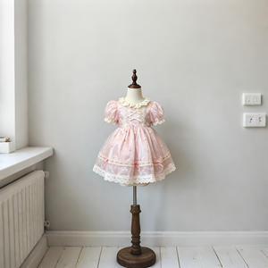 Vestito Lolita Rosa in Pizzo Senza Maniche a Mezza Lunghezza per Bambine, Nuova Collezione Estate 2026, Morbido e Confortevole, Elegante Abito da Principessa per il Primo Compleanno - Product Image 6