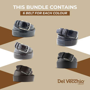 Elegante cintura da uomo con 6 cinture in colori misti cintura in pelle stile moda lusso di alta qualità fatta in Italia cerimonie matrimoni - Product Image 3