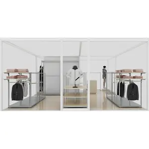 Tienda de ropa Muebles Estante de exhibición de ropa Estante Tienda de ropa moderna Diseño Venta al por menor Zapatería Decoración de muebles