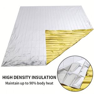 Couverture de survie légère en Mylar pour l'extérieur, imperméable, argentée, pour situations d'urgence, couverture thermique, logo personnalisé - Product Image 4