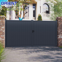 Puerta Corredera Automática de Aluminio para Entrada de Vehículos, Puerta de Seguridad Eléctrica con Control Remoto, Diseño Personalizado, Puerta Doble Abatible
