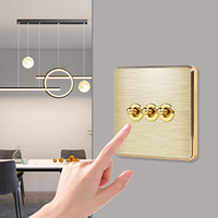 Interrupteur mural tactile Touchmi EU/UK en aluminium, 1/2/3 gangs, 1 voie, style rétro de luxe, pour usages multiples