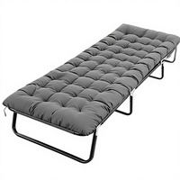 Lit de camping pour adultes - Cadre en acier allié, capacité de 220 lb, lit pliant avec matelas, portable et compact pour l'intérieur/l'extérieur/la maison/les voyages
