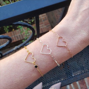 Pulseras Finas Personalizadas al por Mayor, Joyería de Plata de Ley 925, Dijes de Corazón, Conector, Cadena, Pulsera para Mujer - Product Image 6