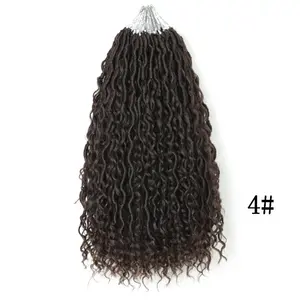Extensions de cheveux en crochet Faux locs bouclés de couleur ombrée, Locs de rivière, tresse de déesse, 14 ", 18"