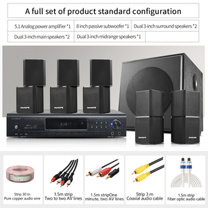 Mini <span class=keywords><strong>5.1</strong></span> rạp hát tại nhà hệ thống âm thanh 3D Surround USB/TB/sợi/đồng trục <span class=keywords><strong>5.1</strong></span> khuếch đại Surround kết hợp hệ thống loa vệ tinh - Product Image 2