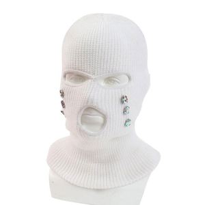Nouveau chapeau trois-en-un : bonnet tricoté brodé, écharpe et masque en coton - Product Image 3