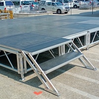 Plateforme de scène en alliage d'aluminium robuste, taille personnalisable pour les événements en plein air, mariages, concerts, structures de scène DJ