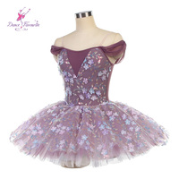 26250 Dance Favourite Costume de danse Tutu de ballet à manches courtes Mauve poussiéreux Costume de scène Tutu