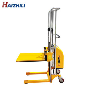 Haizhili Chariot élévateur <span class=keywords><strong>gerbeur</strong></span> semi-électrique pour <span class=keywords><strong>mini</strong></span> plate-forme de levage manuelle légère portable charge 400kg 1300mm - Product Image 6