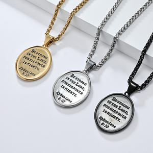 Collar de Acero Inoxidable 316L con Colgante de San Miguel Arcángel, Joyería de Moda para Hombre, Dijes al por Mayor para Manualidades - Product Image 2