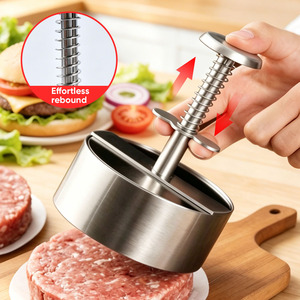 Prensa para Hamburguesas de Acero Inoxidable 304 de Grado Alimenticio, Antiadherente, con Resorte, Desmontable, Molde para Hacer Hamburguesas y Empanadillas - Product Image 3