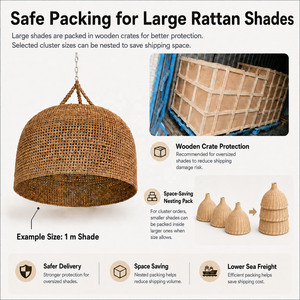 <span class=keywords><strong>Lampada</strong></span> a Sospensione in Rattan Intrecciato a Mano per Isola Cucina, Ristorante, Sala da Pranzo - Product Image 4