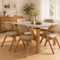 Chaises pliantes HOMEFUN en bois massif de style scandinave avec coussin rembourré, design pliable, lot de 4, meubles pour la maison