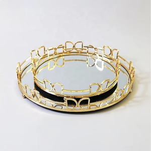 Plateau miroir moderne en aluminium doré de luxe léger pour la décoration de meubles, Bar Mitzvah, salon, décoration intérieure - Product Image 4