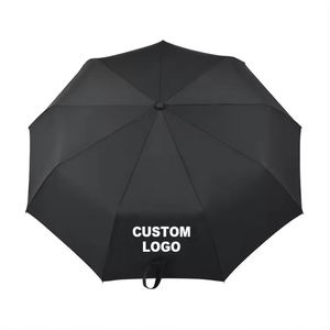Parapluies pliants promotionnels à bas prix, ouverture manuelle, 3 sections, compact, tissu 100% polyester coupe-vent, parapluie pliant OEM - Product Image 1