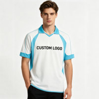 Camiseta de Fútbol Retro Personalizada para Hombre con Cuello en V, Estilo Vintage con Ribetes, Transpirable, de Secado Rápido, con Paneles de Bloques de Color, Tipo Polo, OEM
