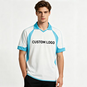 Jersey Sepak Bola Pria Vintage Custom V-Neck Gaya Retro Dengan Piping, Bernapas, Cepat Kering, Panel Warna-Warni, Kaos Polo OEM - Product Image 6