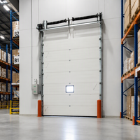 Porte industrielle à levage vertical électrique, isolation thermique, résistance au vent, porte en acier pour les baies de chargement des entrepôts