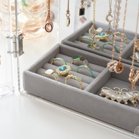 Boîte de rangement pour bijoux anti-poussière, support rotatif pour colliers, organisateur avec 24 crochets, boîte de présentation rotative transparente pour colliers
