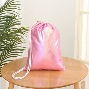 Pochette de rangement chic en PU scintillant avec fermeture à cordon, sac de voyage polyvalent pour loisirs et vêtements, disponible en gros - Product Image 4