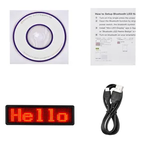 Venta al por mayor Etiqueta de desplazamiento de mensaje Led tablero de nombre de empleado insignia de luces LED magnéticas portátiles