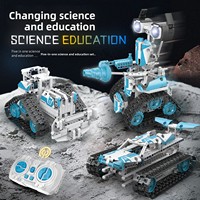Kit de robot scientifique STEM, construction DIY, blocs en plastique ABS, éducation scientifique, robot programmable, jouet électrique
