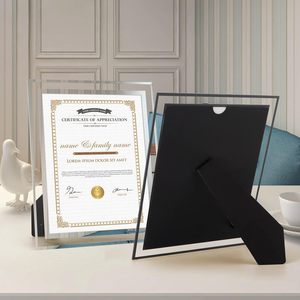 <span class=keywords><strong>Cadre</strong></span> <span class=keywords><strong>photo</strong></span> en <span class=keywords><strong>verre</strong></span> cristal argenté <span class=keywords><strong>personnalisé</strong></span> 8x10 <span class=keywords><strong>cadre</strong></span> de certificat de brevet pour affichage de table vertical ou horizontal - Product Image 3