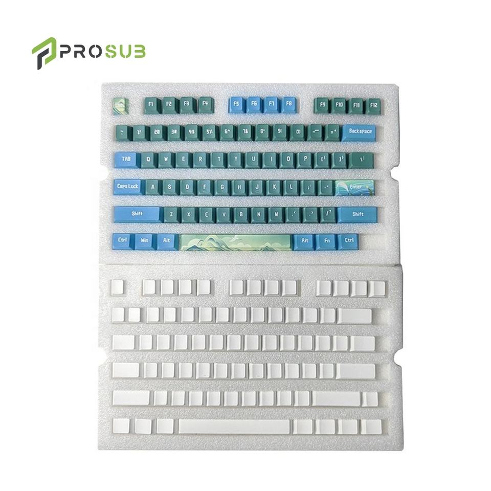 Prosub Dye Sublimation Blanks Keycaps Pbt Material Custom Printing 3d Sublimation Mechanical Keyboard Keycap