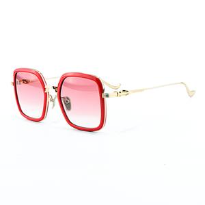 Lunettes de soleil de plage pentagonales rouges dégradées, montures tendance UV400 pour l'extérieur, le voyage, le vélo, lunettes de soleil personnalisées à marque privée - Product Image 1