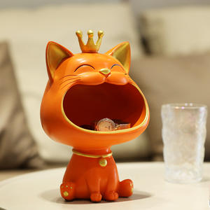 Adorno de Resina con Forma de Gato de Boca Grande, Tema Animal, para Guardar Llaves en la Entrada, Decoración de Sala de Estar, Zapatero, Artesanía de Lujo Ligero - Product Image 5