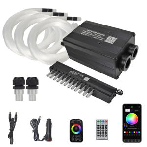 Luce a Fibra Ottica LED 12W con Controllo Touch, Effetto <span class=keywords><strong>Cielo</strong></span> Stellato, Dimmerabile, per Tetto Auto, <span class=keywords><strong>Stelle</strong></span> Cadenti, Doppio Connettore in Alluminio - Product Image 2