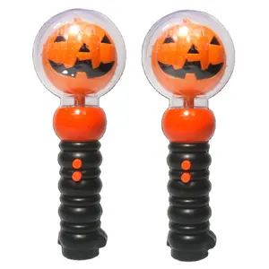 Halloween Đồ Chơi Đèn Led Nhấp Nháy Bí Ngô Quay Ma Thuật Cây Đũa Phép Cho Trẻ Em