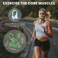Entraîneurs de respiration portables réglables en ABS et en silicone faciles à nettoyer pour le fitness et les sports quotidiens Vert-emballé dans un sac