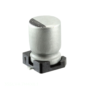 ตัวเก็บประจุแบบติดผิว SMD รุ่น 35SLV4.7M4X6.1 ความจุ 4.7 ไมโครฟารัด 20% 35 โวลต์ ทำจากอะลูมิเนียม - Product Image 1
