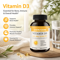 Gélules de Vitamine D3 Haute Puissance pour la Santé Osseuse et le Système Immunitaire, pour Femmes et Hommes, 360 Comprimés, Sans Gluten