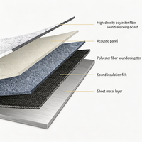 Maison conteneur modifiée acoustique respirante à réduction de bruit, design moderne, modèle 3D pour bureau et habitation