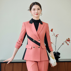 Bộ đồ hai mảnh cao cấp của phụ nữ mùa thu mùa đông thời trang với chủ nhà khí chất rắn hàng đầu và màu tương phản xã hội 2604 - Product Image 6