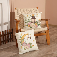 Nouvelle housse de coussin décorative imprimée, Moyen-Orient, musulman, Ramadan, 100% polyester, carrée, pour salon