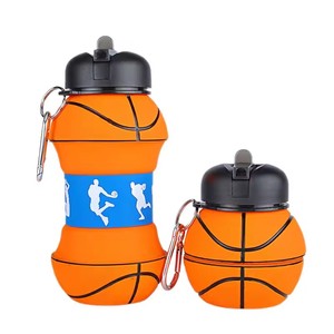 Student Leakproof Portable Water Bottle for Outdoor Sports <b>Kids</b> Foldable Football/Basketball Can Hang <b>Backpack</b> - Product Image 4