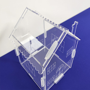 Nhà hình rõ ràng Acrylic Hộp Đồng Xu Tặng hộp có thể tháo rời con heo đất ngân hàng tiền hộp dễ dàng lắp ráp - Product Image 5