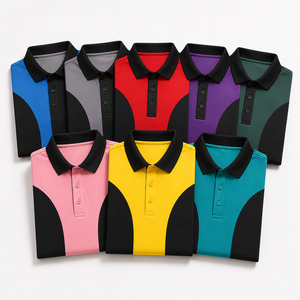 Camisetas Polo Personalizadas con Bloques de Color, Logotipo Bordado, Panel en Contraste, Transpirables, Uniformes de Equipo, Ropa de Trabajo - Product Image 3